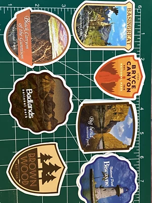 ADESIVOS ADESIVOS PARQUES NACIONAIS LAPTOP, GUITARRA, SKATE CAMPING BUCKETLIST RV - Imagem 1 de 2