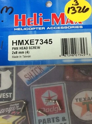 Heli-Max HMXE7345 Pan Head Screws {2.8mm X 4pc.} NewInPack USA Shipped - Image 1 of 3