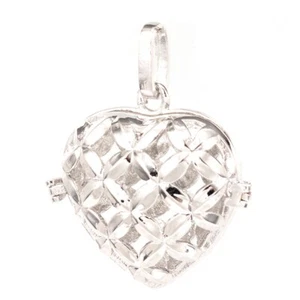 Heart Filigree Lockable Bead Cage - Vintage Antique Silver - 31x32mm P01854 - Picture 1 of 3