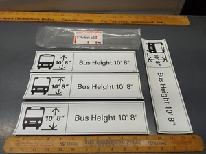 4/PACK of Bus Height Clearance 10' 8" Sticker Decal Label, 3M Vinyl 11"x3" - Picture 1 of 1