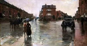 Rainy Day, Boston Painting by Frederick Childe Hassam Reproduction - Picture 1 of 3