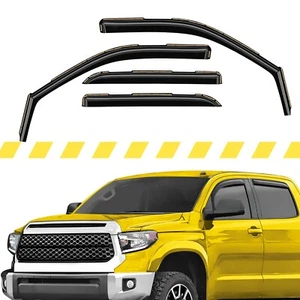 Sun Rain Visors Wind Rain Guards for 2007-2021 Toyota Tundra CrewMax - Picture 1 of 9