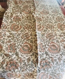 Pottery Barn Selena Floral Drapes Set 2 Neutral Beige 50x 96 Curtain Pair Rare - Picture 1 of 3