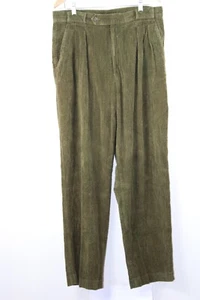 MCM Giorgio Armani Le Collezioni Men 38x36 Moss Green Corduroy Pants Italy Retro - Picture 1 of 6