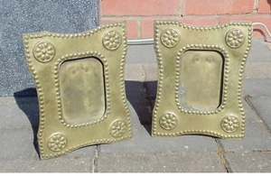 (#1502) pair of  brass WW1 trench art picture frames (Pick up / post worldwide) - Picture 1 of 8
