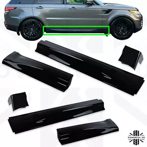 Door lower moulding upgrade set x6 Gloss Black for Range Rover Sport side skirt - Picture 1 of 8