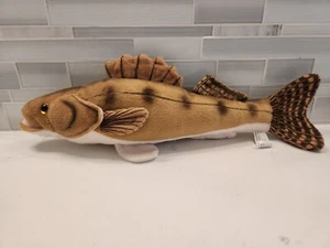16" Realistic Brown Yellow Walleye Fish Plush Doll 2002 Cabin Critters Inc. - Picture 1 of 11
