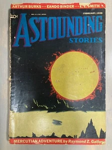 Astounding Stories February 1938 Vintage Pulp Eando Binder, E. E. Smith - Picture 1 of 3