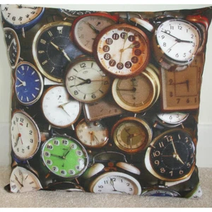 Cushion Cover 16x16 Clocks Watches Antique Vintage 16" Coventry Horology Mancave - Picture 1 of 2