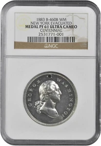 1883 George Washington New York evakuierte Medaille PF-61 Kamee NGC - Bild 1 von 4