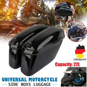 Paar Motorrad Seitenkoffer Hartschalenkoffer Satteltaschen Koffer Glanz Schwarz - Bild 1 von 8