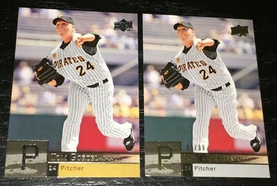 TOM GORZELANNY 2009 Upper Deck #310 GOLD (63/99) + base (NRMT--READ) both cards - Image 1 of 4