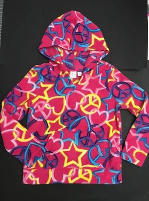 NOVO COM ETIQUETAS THE CHILDREN'S PLACE PULÔVER DE LÃ COM CAPUZ 5/6 5 6 PEACE SIGN HEART STAR  - Imagem 1 de 2