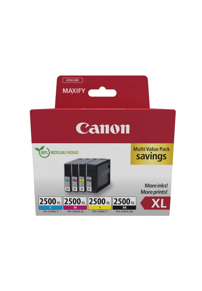 Canon PGI-2500XL 4 Farben High Capacity Tintenpatrone Multipack (9254B004) - Bild 1 von 2