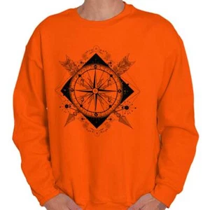 Geometric Celestial Compass Feather Arrows Womens or Mens Crewneck Sweatshirt - Picture 1 of 16