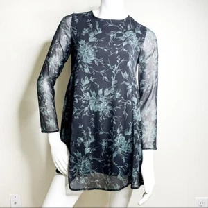 UO ecote dark floral print mini dress long sleeves size S EUC - Picture 1 of 7