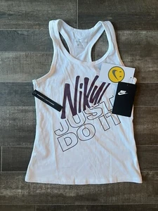 NWT XS Girls Nike Logo Tank Top STANDARD FIT JUST DO IT White - Picture 1 of 7