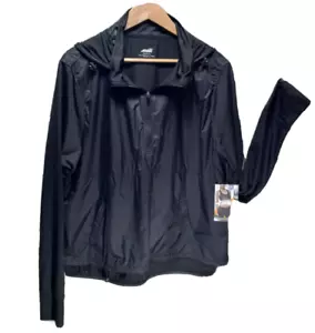 Felpa con cappuccio pullover Avia Active Wear donna manica lunga nera 1/4 cerniera XXL nuova con etichette - Foto 1 di 9