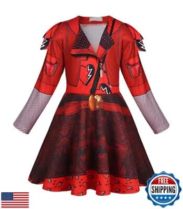 Sukyfecde Descendants Rise of Red Costume Girls Halloween Costumes Outfit Pri - Picture 1 of 5