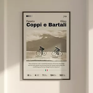 Póster de Coppi y Bartali, regalo de ventilador de impresión de ciclismo, iconos de ciclismo impresión arte - Imagen 1 de 10