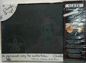 Thirsty stone Slate Cheese Board With Chalk 7.75" X 11.75" Etched Sand Dollar - Picture 1 of 6