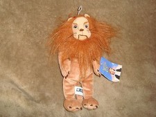 Wizard of Oz Cowardly Lion Plush & beans 9" tall 1998 Warner Bros studio store