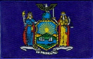 New York USA Staatsflagge gestickte Aufnäher 3,5"x2,25" zum Aufbügeln - Bild 1 von 1