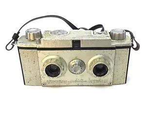 RARE ~UNIVERSAL STERE'-ALL 1950s Stereo 35mm Film Camera + Film & Shoulder Strap - Picture 1 of 4