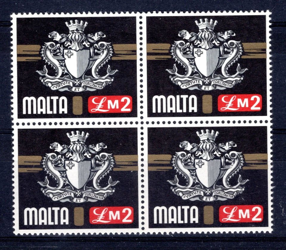 Malta 1973 sg 500 £M2 brasão de armas bloco de 4 - UM MNH gato £56 - Imagem 1 de 1