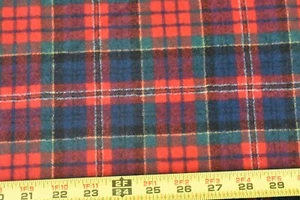 By 1/2 Yd, 60" Wide, Red Blue Green Tartan/Plaid Light-to-Mid-Weight Wool, P9095 - Picture 1 of 4