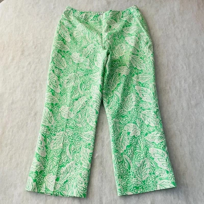 Pantalones de vestir recortados forrados florales tiro alto verde blanco Pendleton para mujer talla 12 Foto 1 de 4