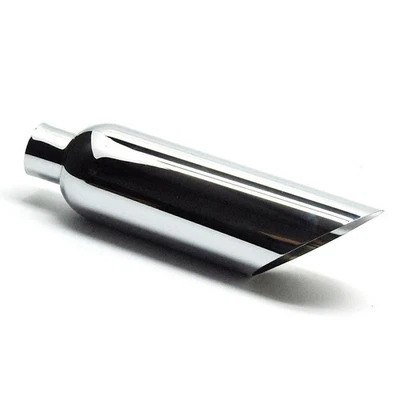Exhaust Tip 6.00" Dia X 18.00" Long 2.50" Inlet Slant Angle Chrome Plated - Bild 1 von 4