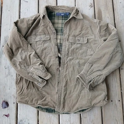 Chaqueta Arrow Blue Jean Co Hombre Grande Pana Manga Larga Botón Forrado Franela Foto 1 de 4