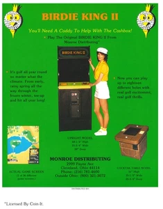 Birdie King II 1983 Video Arcade Flyer / Brochure / Ad - Excellent- Hard to Find - Picture 1 of 1