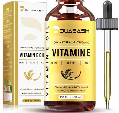 Duasash Vitamin E Oil for Skin & Face 100% Naturally Sourced Plant Based Organic
