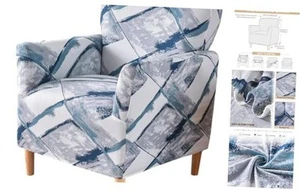 Banquet Armchair Slipcover Luxury Printed Chair Slipcovers with Arms Pattern03 - Picture 1 of 7