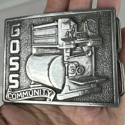 Prensa de impresión de maquinaria GOSS de colección R.J. Roberts hebilla de cinturón ¡EE. UU.! Foto 1 de 4