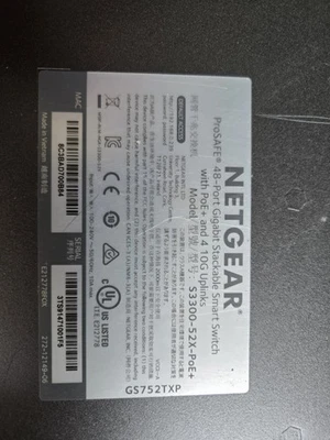 NETGEAR ProSafe S3300 52 port PoE+ Smart Switch, S3300-52X-POE+  GS752TXP - Image 1 of 4