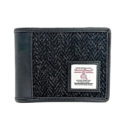 Maccessori Harris Tweed & Vegan Leather Bifold Coin Pocket Slim Wallet - Image 1 of 4