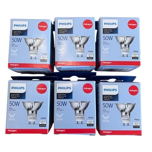 6 Philips 415760 50-Watt Halogen Indoor Flood MR16 GU10 Base 120-Volt Light Bulb - Picture 1 of 5