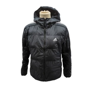adidas Damen Essentials 3-Streifen Mid Daunenjacke mit Kapuze, Schwarz, M - Bild 1 von 4