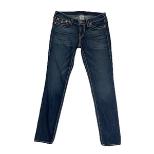 True Religion dunkelblaue Denim Skinny Damenjeans gerades Bein - Größe 30 - Bild 1 von 24