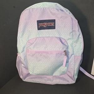 JanSport Rucksack Lavender Lilac Purple Teal Pixelated Grid Schulbuchtasche - Bild 1 von 6