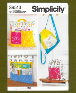 Backpacks, Reading Pillow & Bed Organizer Sewing Pattern ~ Simplicity 9513 - Picture 1 of 7