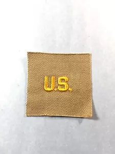 Vintage US Army Officer-Branch Insignia "US" Sew-on Khaki (1 pc) - Picture 1 of 3
