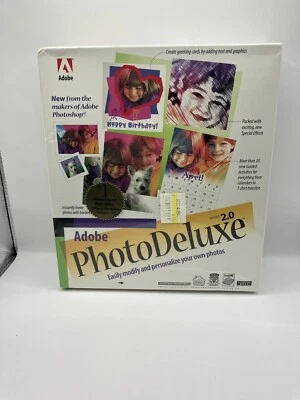 VTG Adobe Photo Deluxe 2.0 For Macintosh MAC OS New Sealed CD-ROM Photoshop Mint - Image 1 of 3