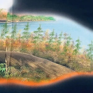 Splendid #A 14x66 LONG Hand Painted Tomesode Black Silk Kimono Fabric ToF37 - Picture 1 of 6