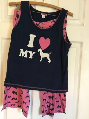 Pijama elástico de algodón para casa de muñecas grande para mujer I Love My Dog Foto 1 de 4