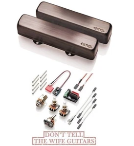 EMG J5 BRUSHED BLACK CHROME 5 STRING JAZZ BASS J (Neck 3.97'' & Bridge 4.1'') - Picture 1 of 4