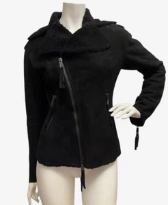 Beautiful black sheepskin coat Dsquared2 lamb fur IT 40 - Picture 1 of 10